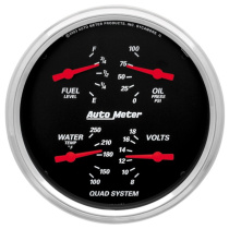 Quad-mätare 87mm 0ΩE-90ΩF (Elektrisk) DESIGNER Svart